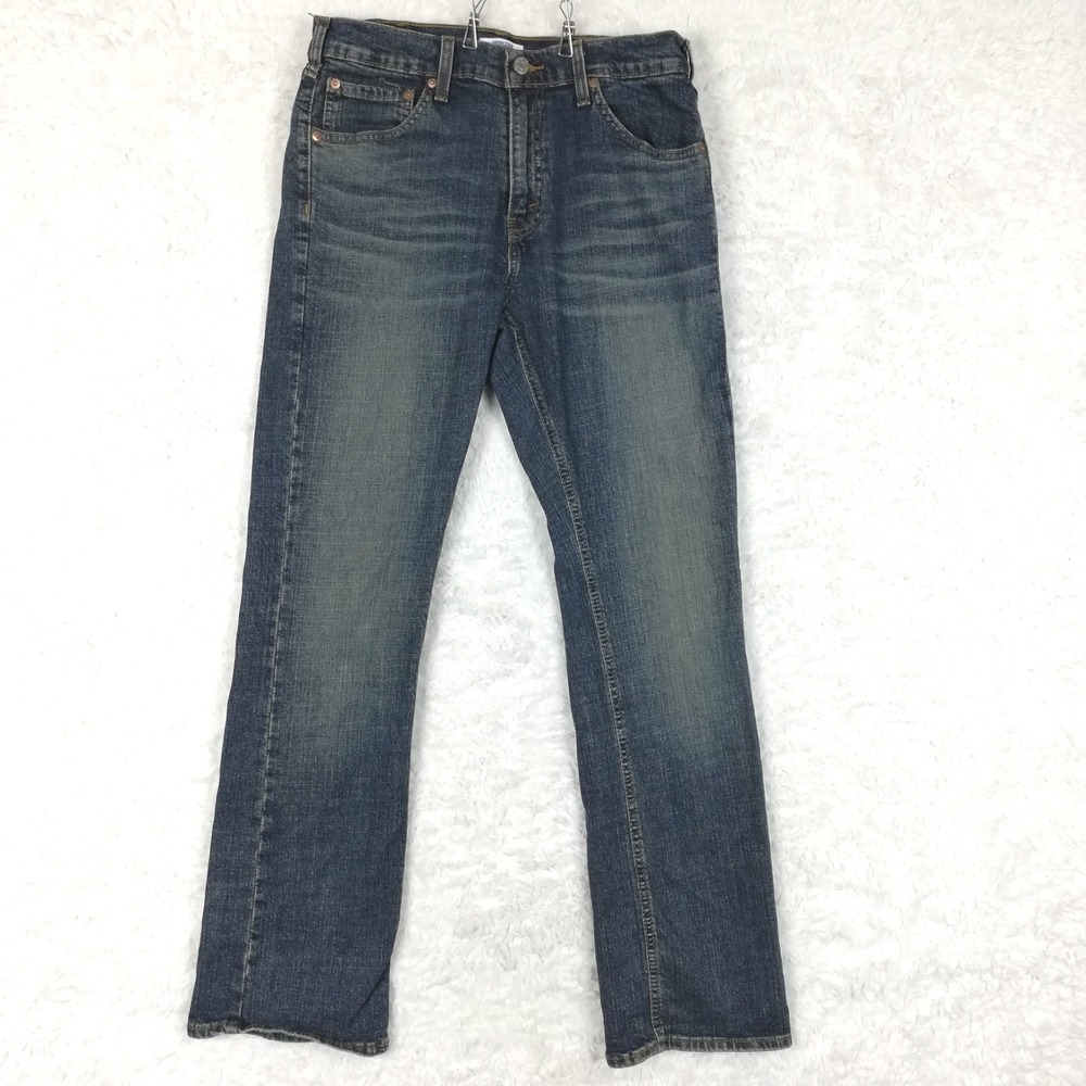 Denizen Levi's Mens Jeans 233 Boot Cut Blue Denim Dirty Wash Whiskering 32x32
